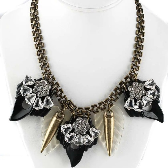 RARE Lulu Frost for J Crew Harvest Moon statement necklace rhinestone - Picture 8 of 11